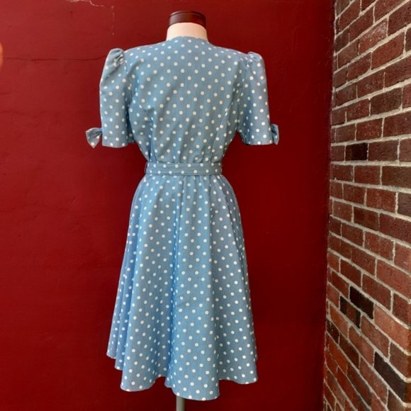 Vintage Cinderella Polka Dot Dress Pinup Blogger - Picture 5 of 8